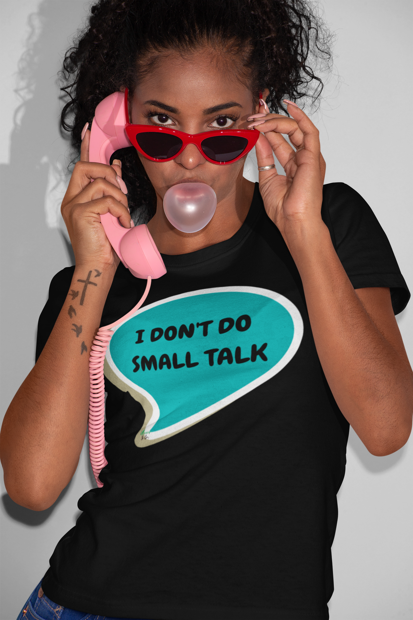 I DON'T DO SMALL TALK T-SHIRT IN SPEECH BUBBLE UNISEX TSHIRT FUNNY SAYINGS T SHIRT SARCASTIC SAYINGS T-SHIRT SARCASM TEES