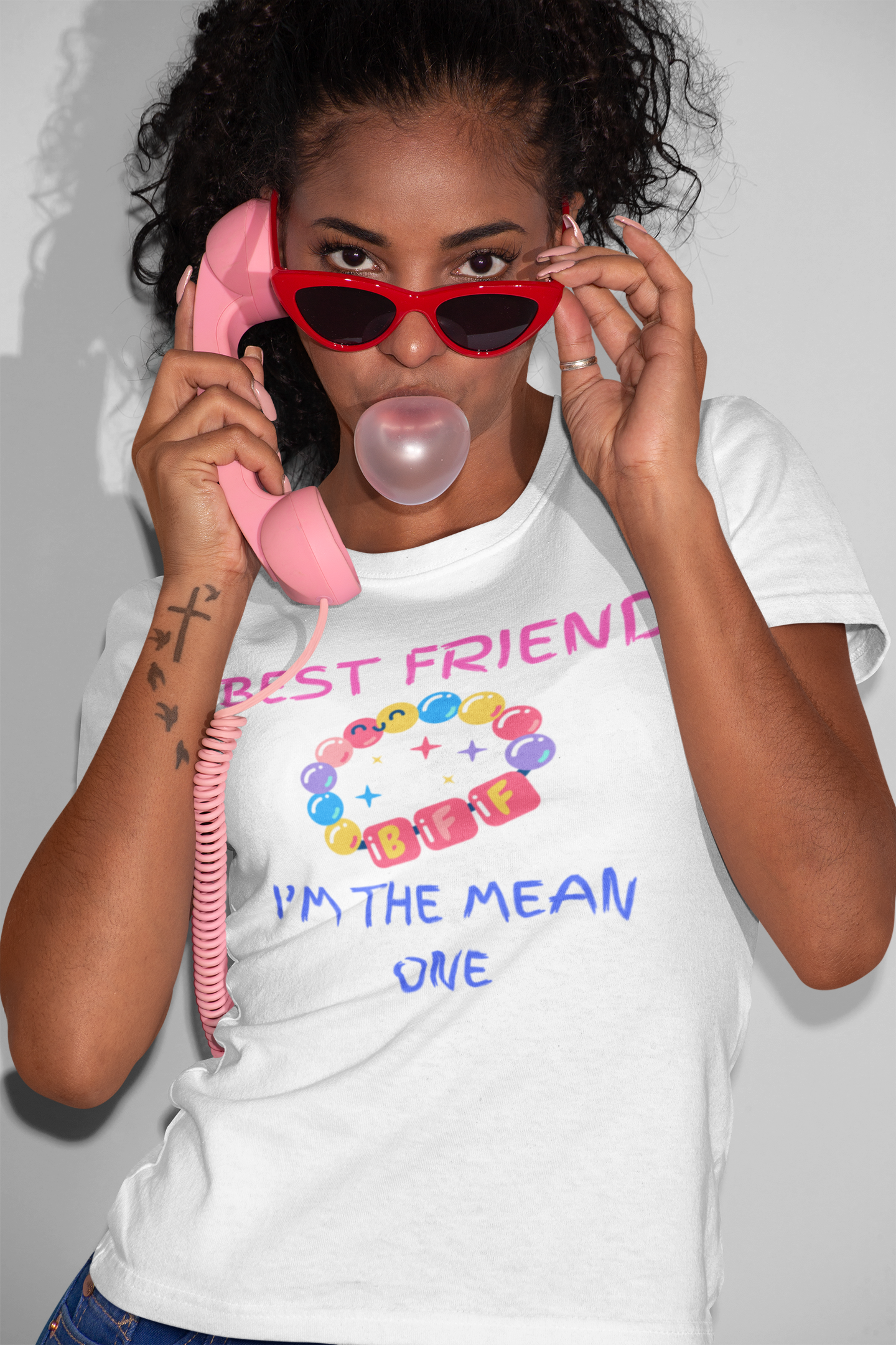 BEST FRIENDS I'M THE MEAN ONE T-SHIRT IN THOUGHT BUBBLE UNISEX TSHIRT FUNNY SAYINGS T SHIRT SARCASTIC SAYINGS T-SHIRT SARCASM TEES