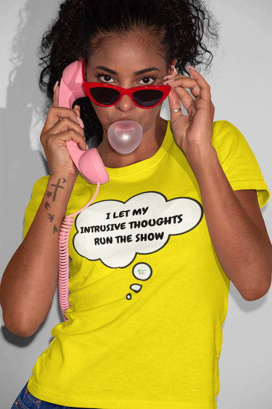 I LET MY INTRUSIVE THOUGHTS RUN THE SHOW T-SHIRT IN THOUGHT BUBBLE UNISEX TSHIRT FUNNY SAYINGS T SHIRT SARCASTIC SAYINGS T-SHIRT SARCASM TEES