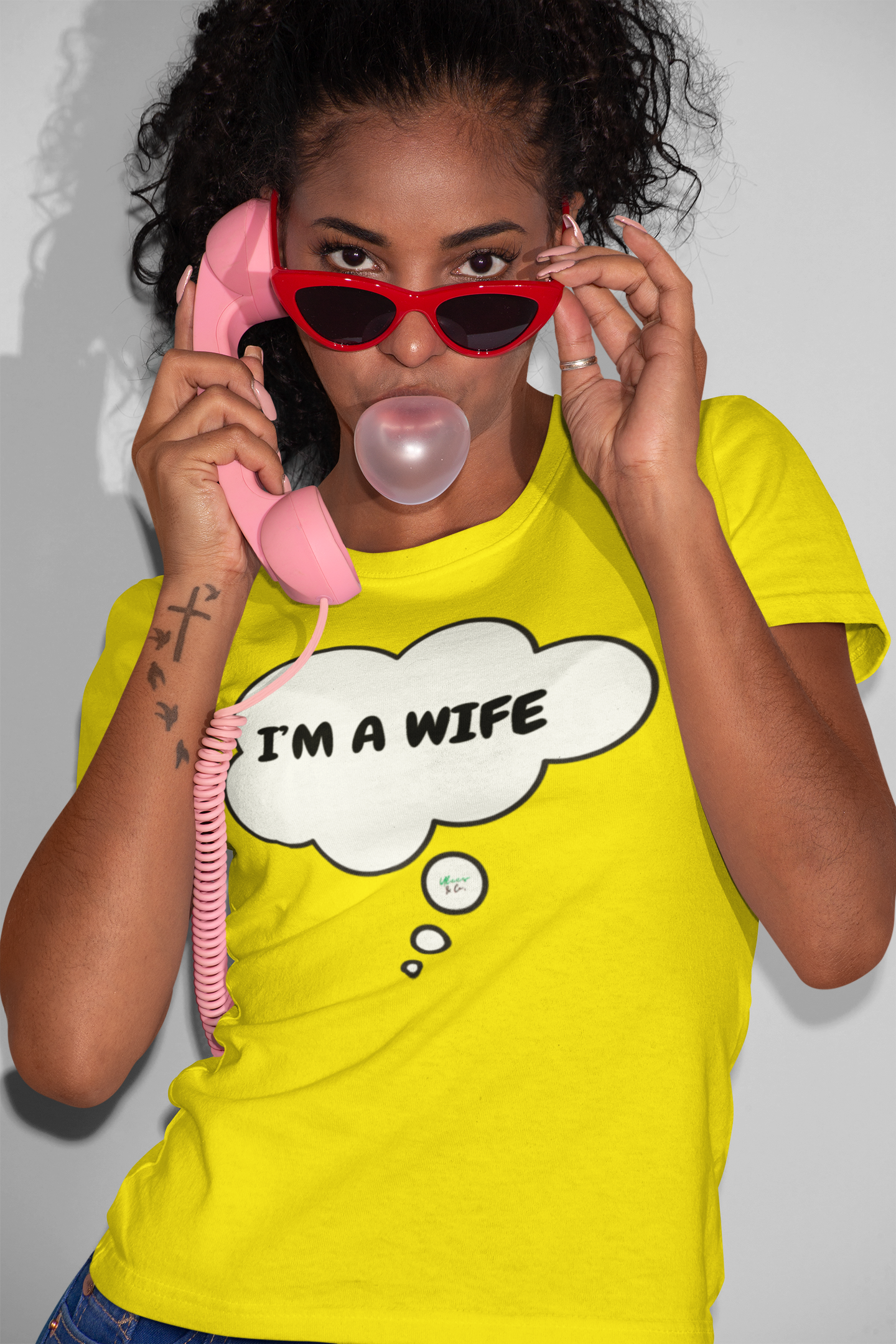 I'M A WIFE T-SHIRT IN THOUGHT BUBBLE UNISEX TSHIRT GIFT FOR BRIDE GIFT FOR BACHLORETTE PARTY GIFT FOR A GIRLFRIEND OR FIANCÉE GIFT FOR BRIDAL PARTY FUTURE BRIDE T SHIRT