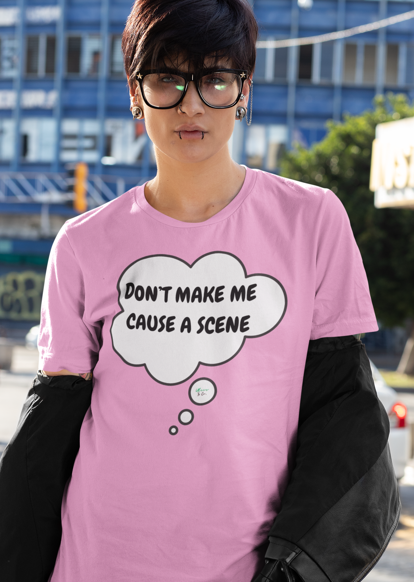 DON'T MAKE ME CAUSE A SCENE  T-SHIRT IN THOUGHT BUBBLE UNISEX TSHIRT FUNNY SAYINGS T SHIRT SARCASTIC SAYINGS T-SHIRT SARCASM TEES GIFTS FOR WOMEN GIFT FOR MEN