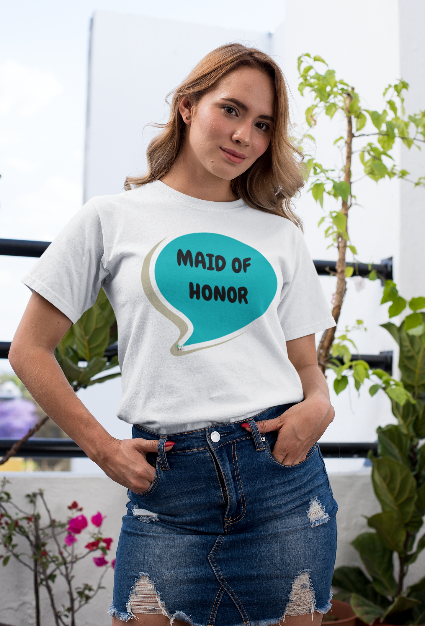 MAID OF HONOR T-SHIRT SPEECH BUBBLE WEDDING GIFT MARRIED T-SHIRT BRIDAL GIFT BRIDAL SHOWER GIFT BACHELORETTE PARTY GIFT FOR FIANCÉE GIFT FOR MARRIAGE