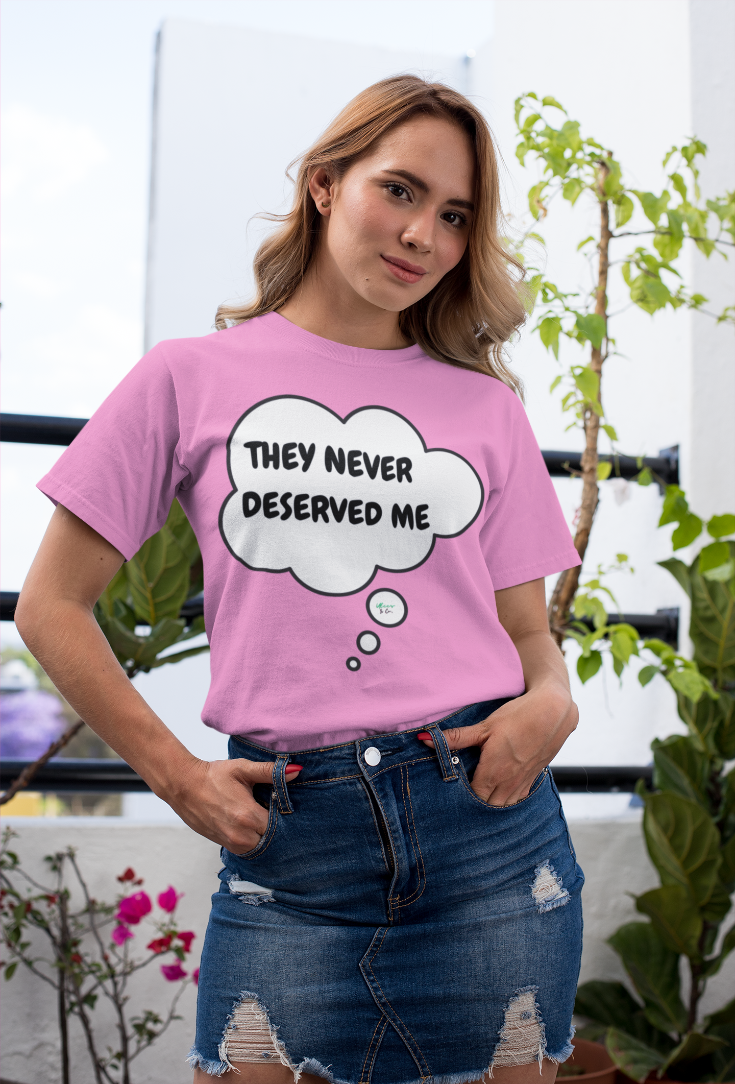 THEY NEVER DESERVED ME T-SHIRT IN THOUGHT BUBBLE UNISEX TSHIRT FUNNY SAYINGS T SHIRT SARCASTIC SAYINGS T-SHIRT SARCASM TEES GIFTS FOR WOMEN GIFT FOR MEN