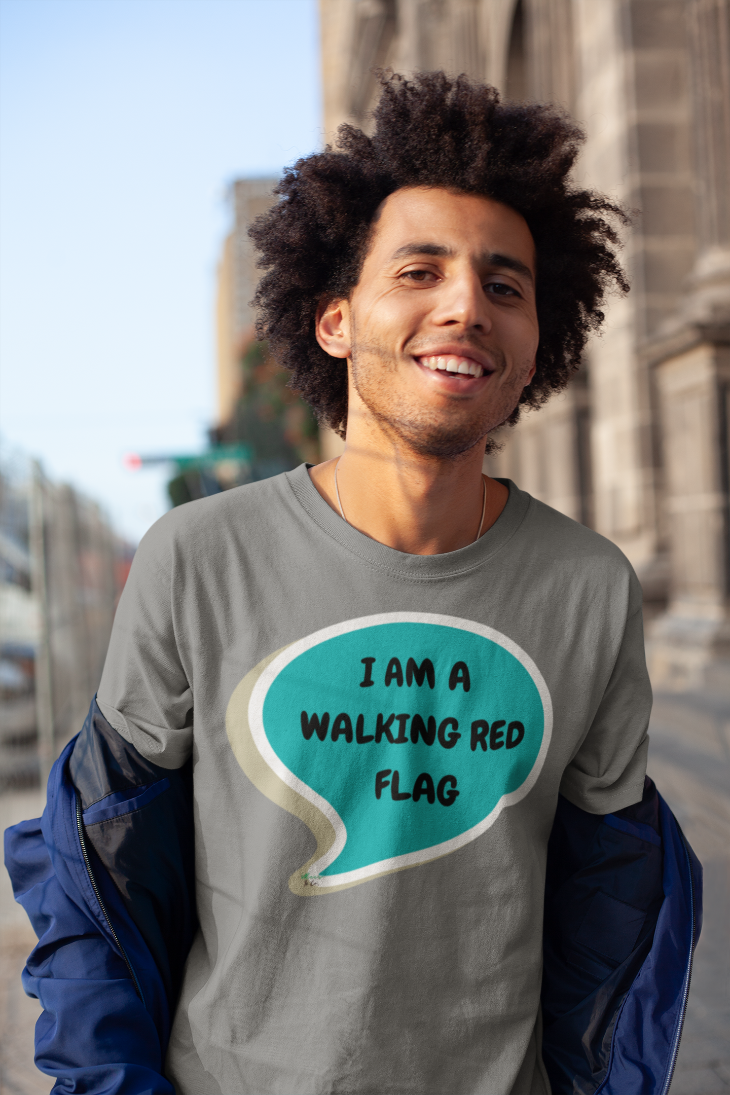 I'M A WALKING RED FLAG T-SHIRT IN SPEECH BUBBLE UNISEX TSHIRT FUNNY SAYINGS T SHIRT SARCASTIC SAYINGS T-SHIRT SARCASM TEES GIFTS FOR WOMEN GIFT FOR MEN