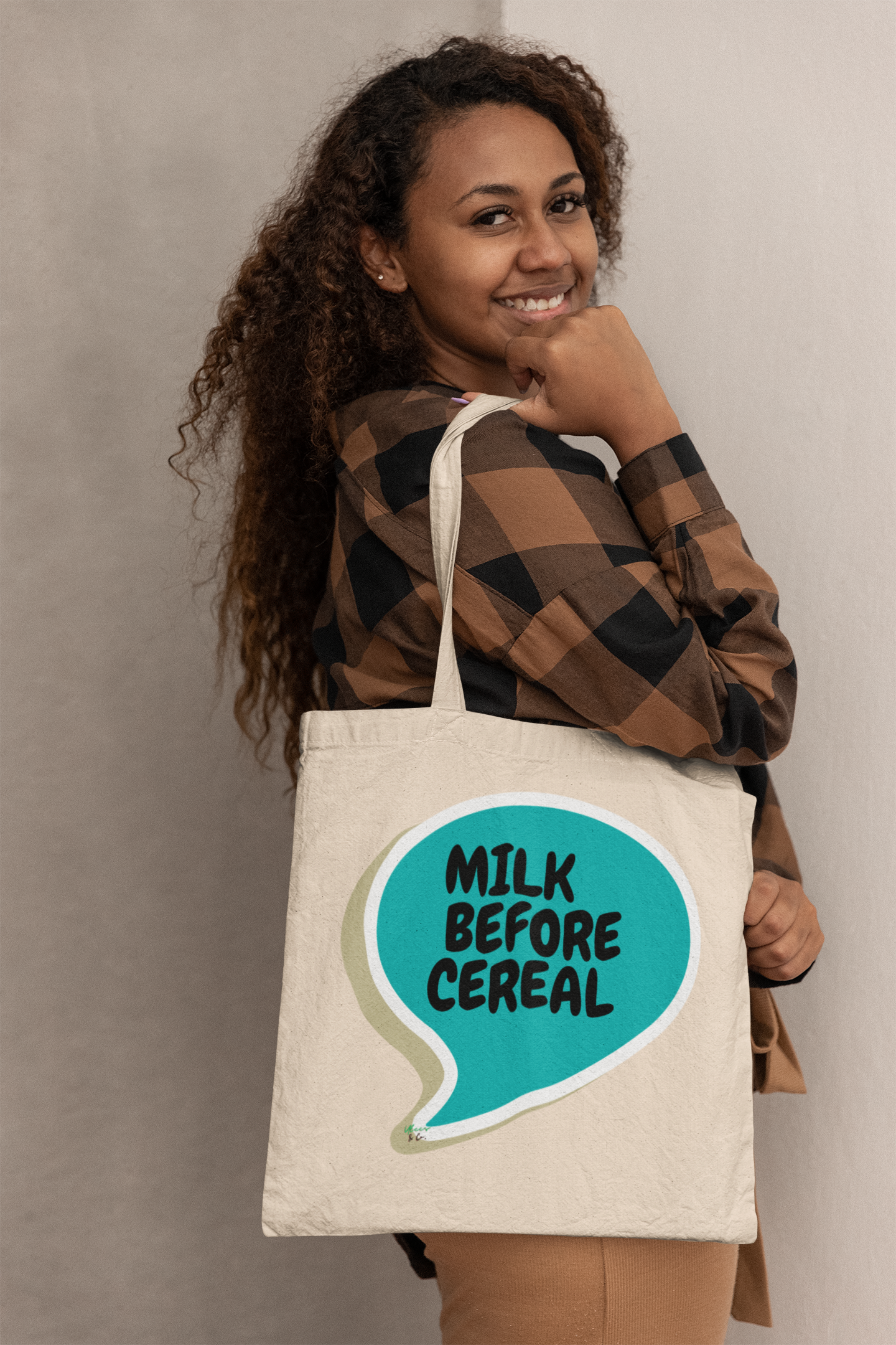MILK BEFORE CEREAL TOTE BAG SPEECH BUBBLE COTTON CANVAS BAG FUNNY SAYINGS TOTE BAG SARCASM SARCASTIC SAYINGS TOTE BAG