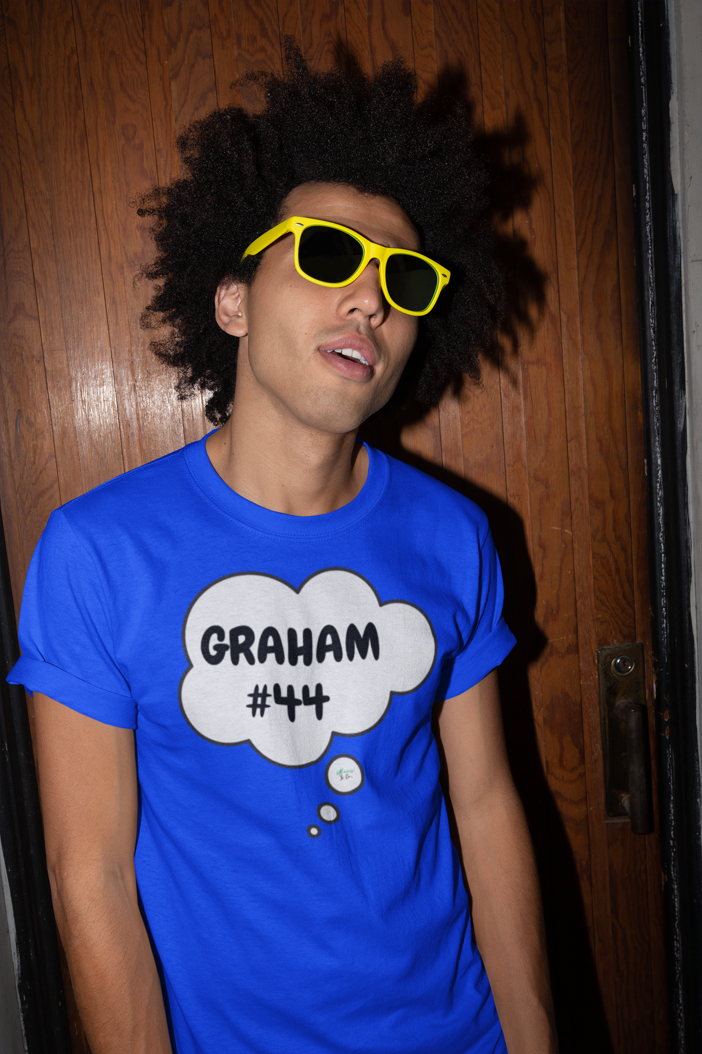 GRAHAM #44 T-SHIRT HOCKEY PLAYER CASUAL UNIQUE GRAPHIC UNISEX THOUGHT BUBBLE DESIGN SHIRT STREETWEAR FASHION OFF CAMPUS TEES OFF CAMPUS SERIES FOR HOCKEY TEAM FANS T-SHIRT GARRETT GRAHAM CHARACTER TEES GIFTS FOR WOMEN