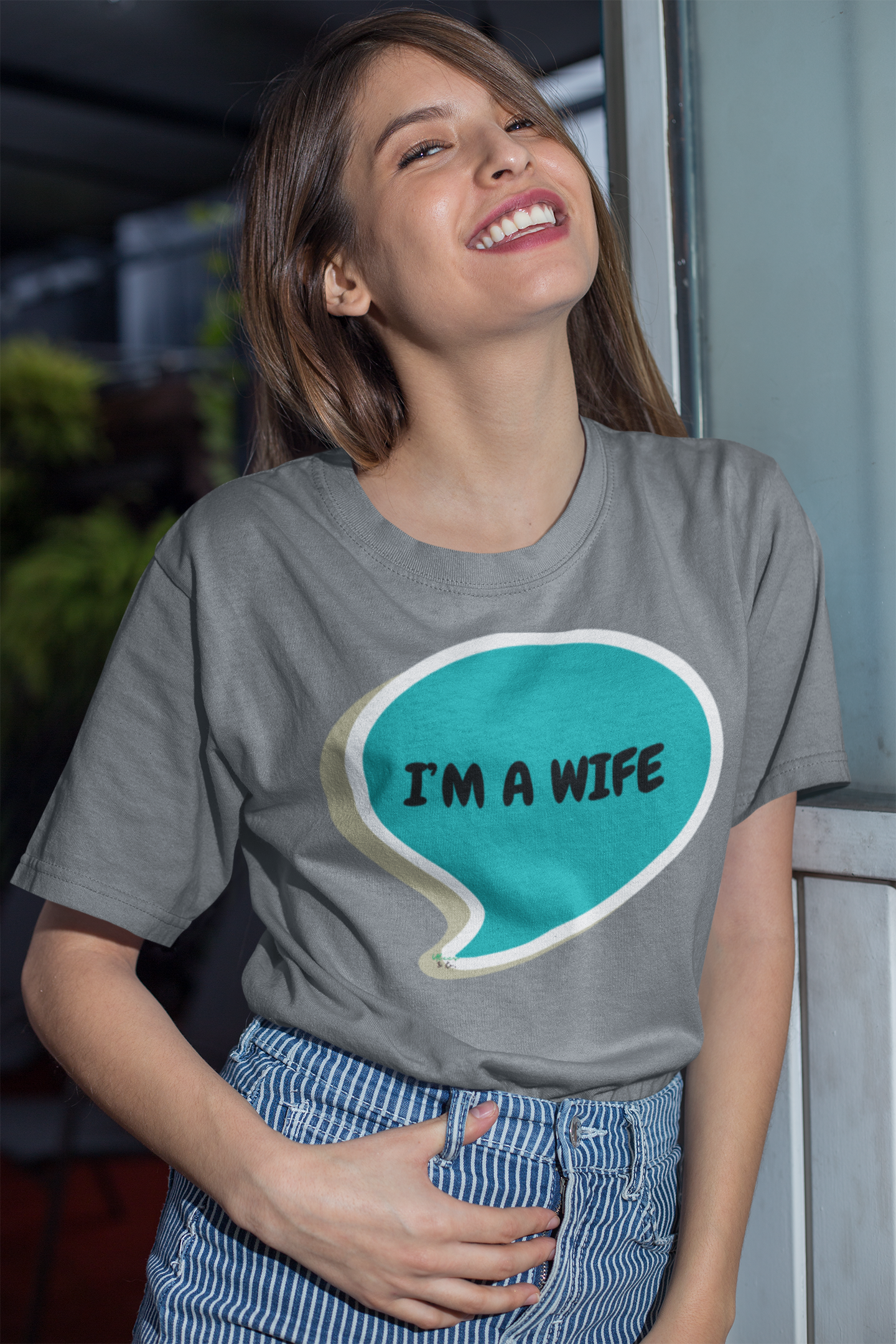 I'M A WIFE T-SHIRT IN SPEECH BUBBLE UNISEX TSHIRT GIFT FOR BRIDE GIFT FOR BACHLORETTE PARTY GIFT FOR A GIRLFRIEND OR FIANCÉE GIFT FOR BRIDAL PARTY FUTURE BRIDE T SHIRT