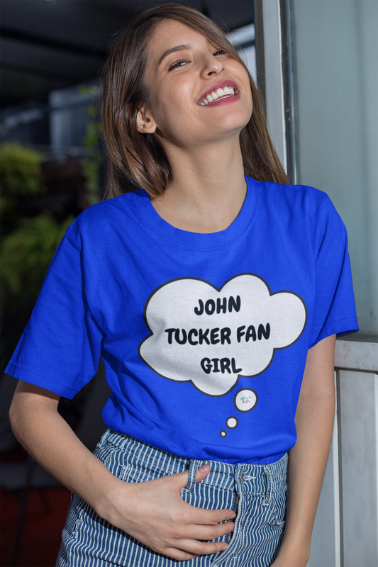 JOHN TUCKER FAN GIRL T-SHIRT HOCKEY PLAYER UNIQUE GRAPHIC UNISEX THOUGHT BUBBLE SHIRT STREETWEAR FASHION OFF CAMPUS TEES OFF CAMPUS SERIES HOCKEY TEAM TEES BIRTHDAY GIFTS FOR WOMEN GIFT FOR MEN