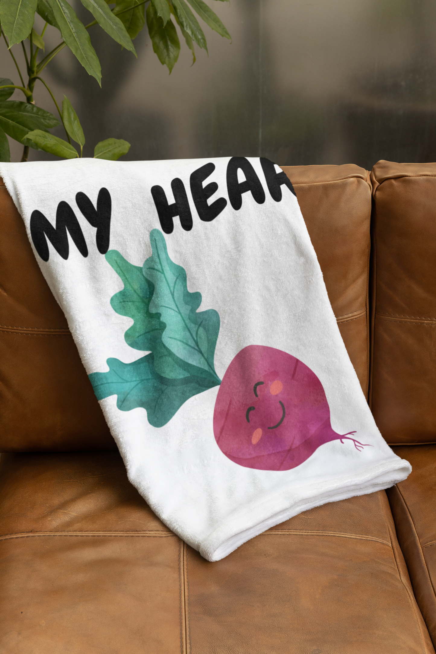 MY HEART BEET BLANKET VELVETEEN PLUSH BLANKET